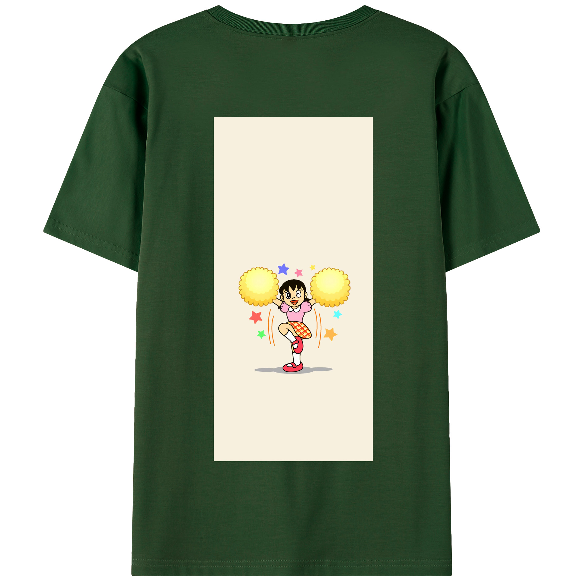 （画像用） ドラえもん みなもと しずか Doraemon Shizuka Minamoto 綿100％半袖Tシャツ（背面プリント）